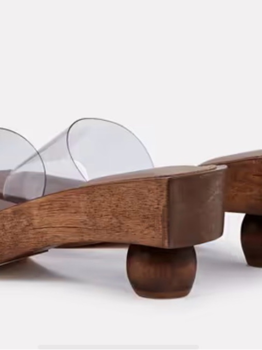Cult Gaia Nia clear strap wooden sandals 8 - Picture 4 of 9